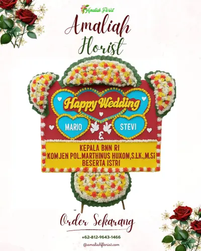 Karangan Papan Bunga Pernikahan di Wates Wetan